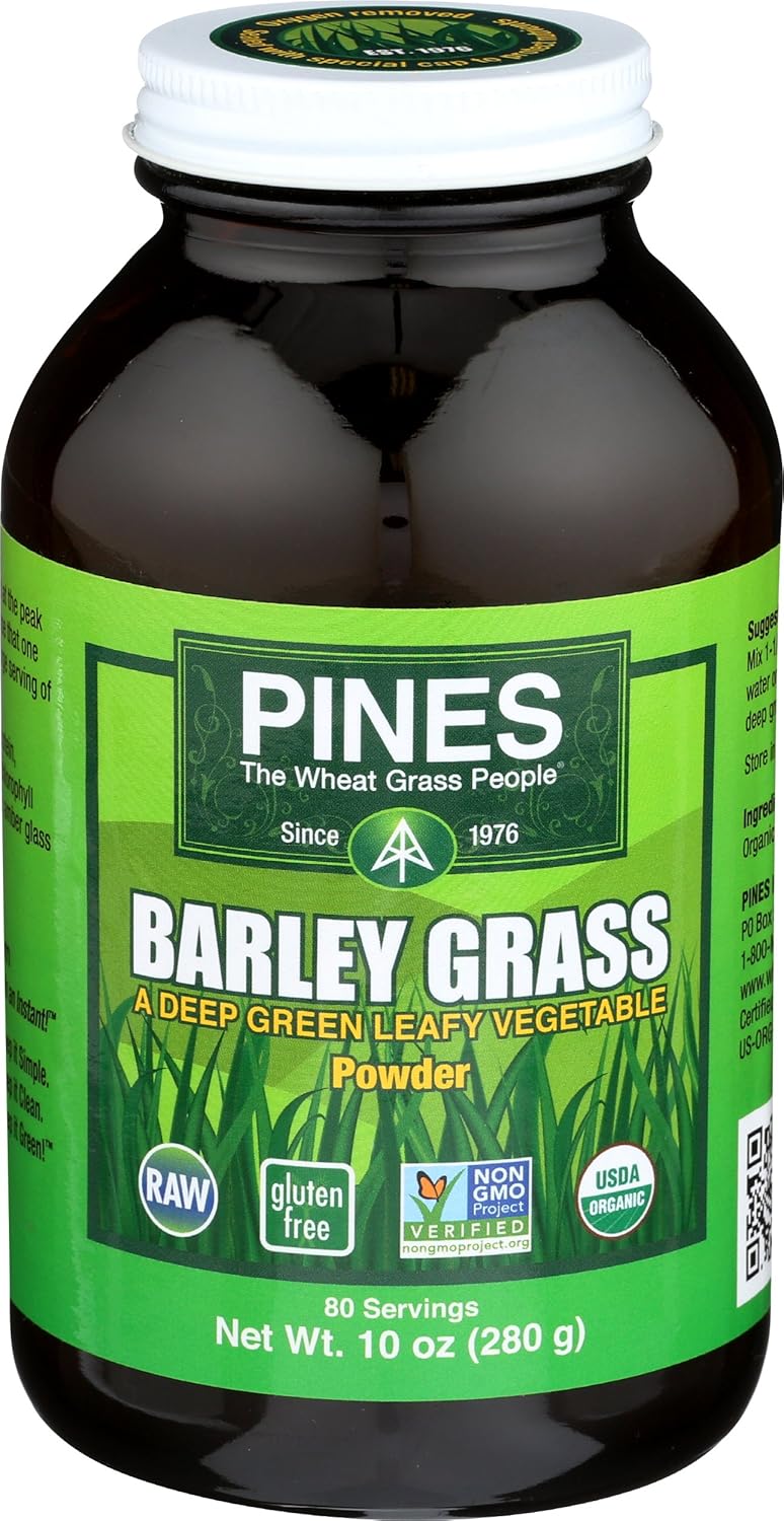 Pines Organic Barley Grass Powder, 10 Ounce - görsel 1
