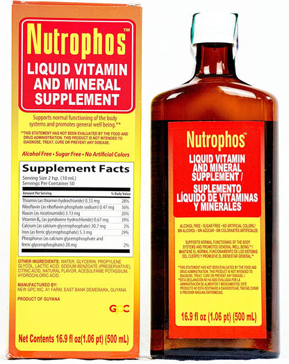 Liquid Vitamin and Mineral Supplement - Supports Normal Body Functions and General Wellbeing - 500ml