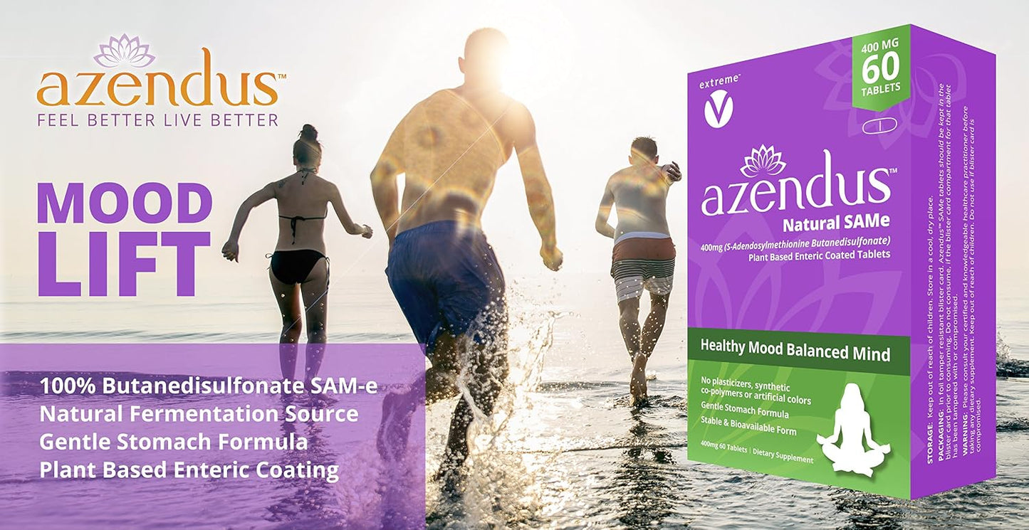 extreme V Azendus SAM-e Mood Support 400mg, 60 Enteric Coated Tablets - görsel 2