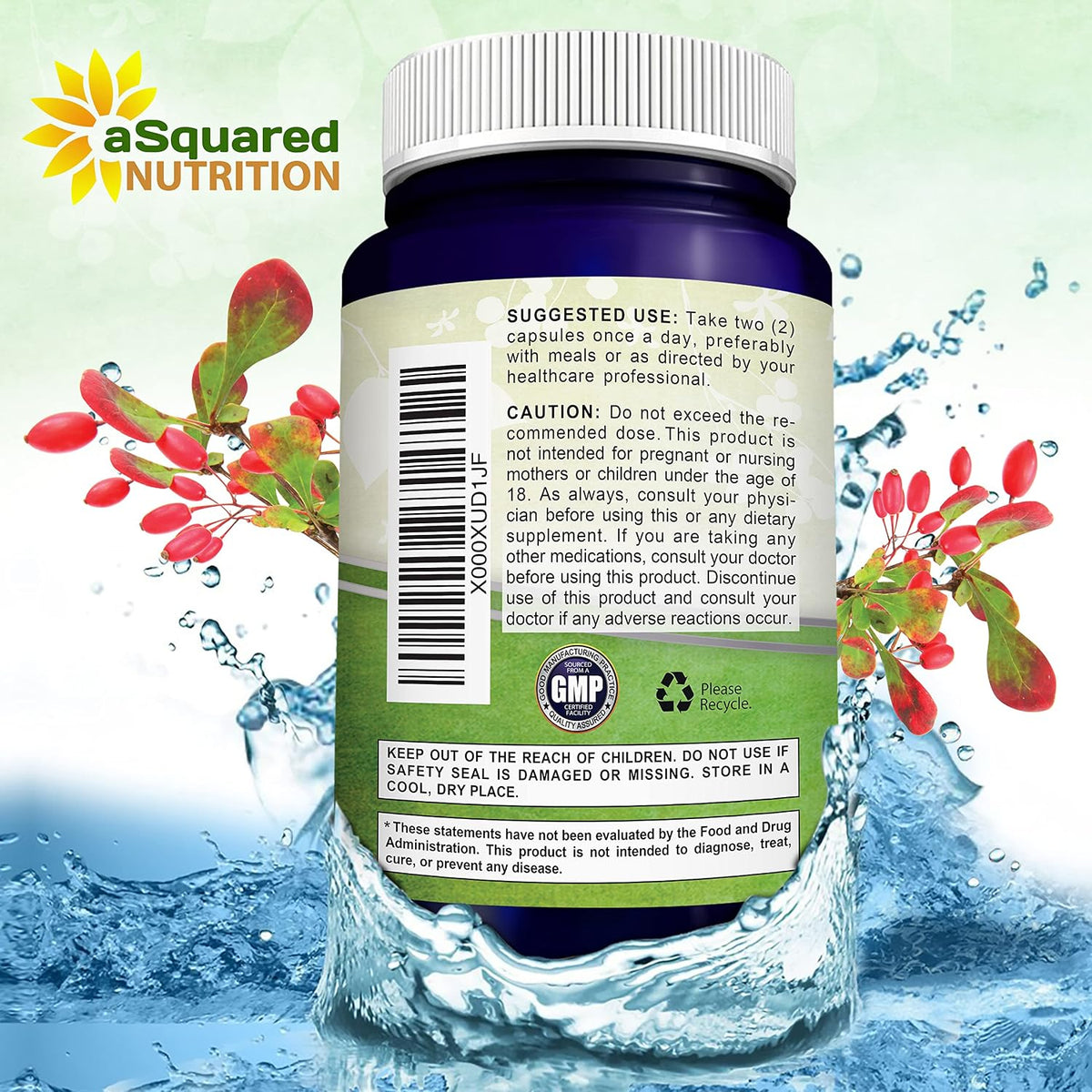 aSquared Nutrition Pure Berberine 1000 mg – 180 Vegetable Capsules - görsel 5