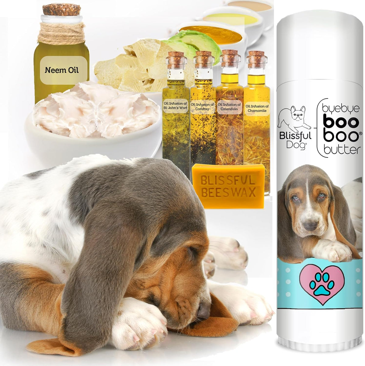 The Blissful Dog .50 oz Tube Basset Hound – Olive Oil – Packed with antioxidants and essential fatty acids. – Image 2
