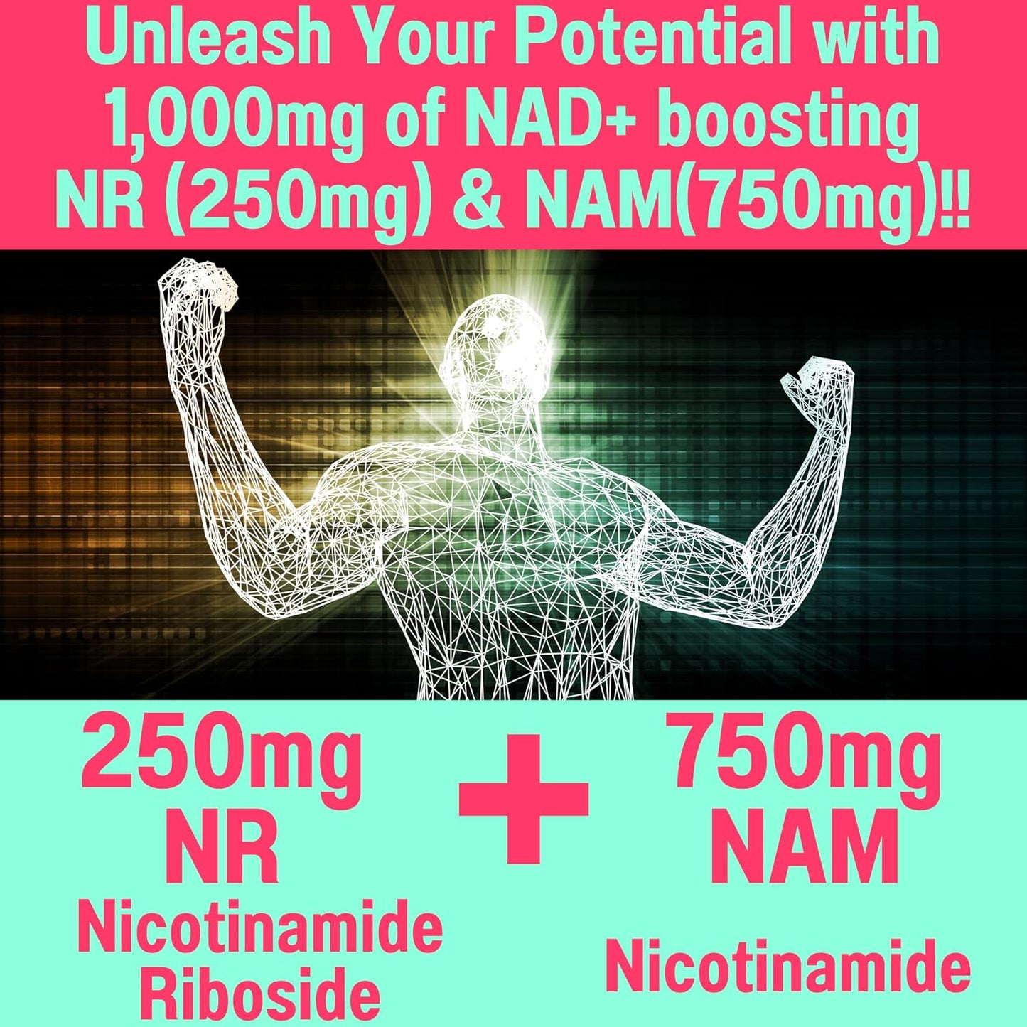 SHIZAM Nicotinamide Riboside NR NAM Resveratrol Gummies - 1000mg NAD+ Boosting Formula (60 Count) - görsel 3