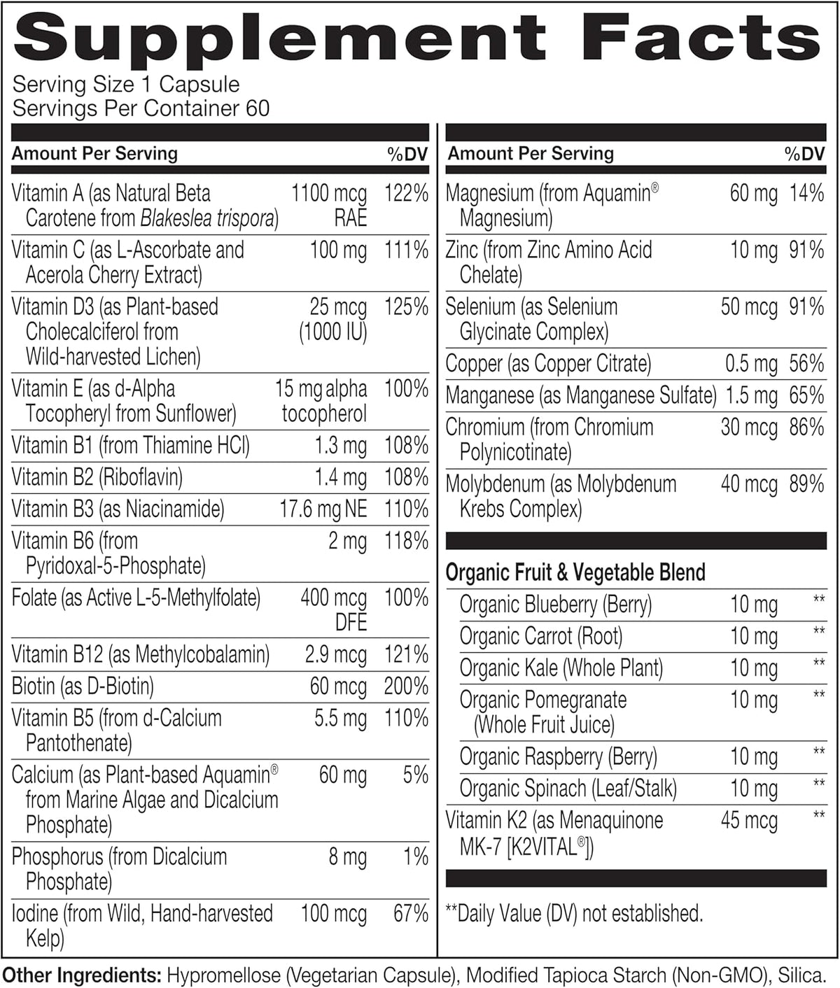 NATURELO Men's Multivitamin for Men 50+ – One Daily with Organic Whole Foods, 60 Capsules - görsel 3