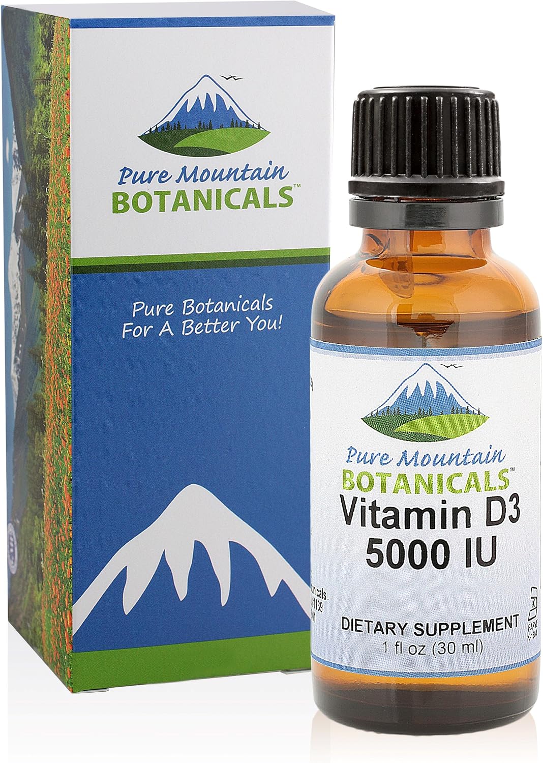 Pure Mountain Botanicals Vitamin D3 Liquid Drops 5000 IU (125 mcg) – Kosher, Non-GMO, Gluten-Free, Unflavoured, 177 Servings - görsel 6