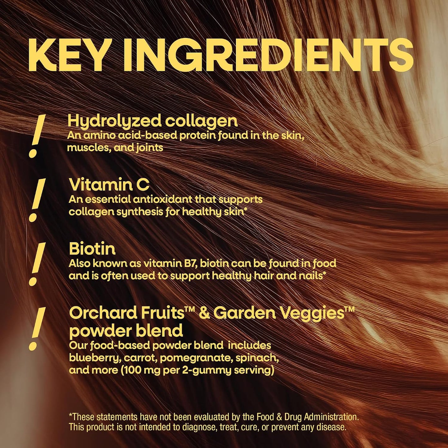 Nature's Way Alive! Premium Hair, Skin & Nails Gummies with Biotin, Collagen, Vitamins C & E, Strawberry, 60 Count - görsel 4