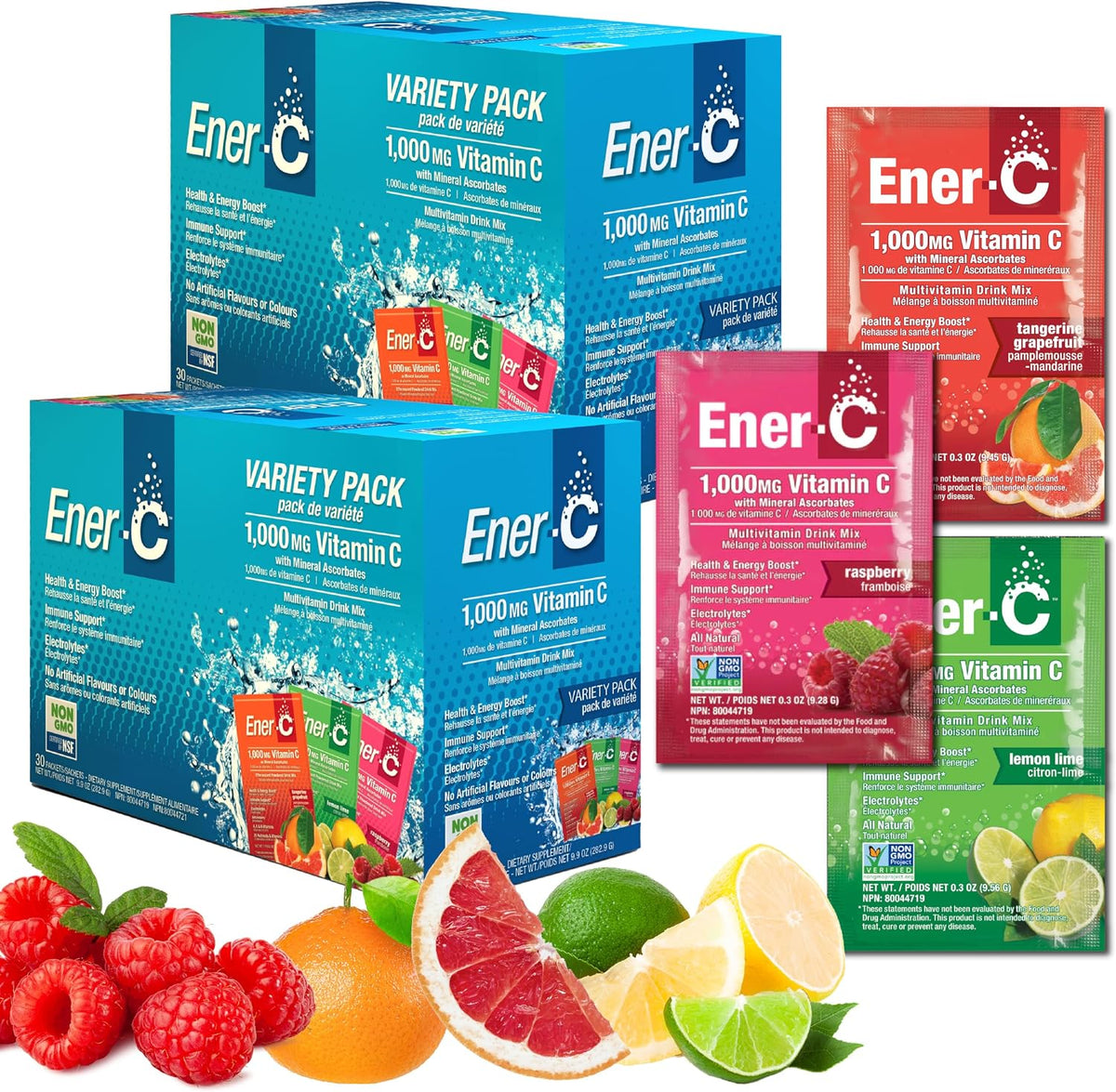 Ener-C Multivitamin Drink Mix - Healthy Energy Variety Pack (60 Sachets) - görsel 1