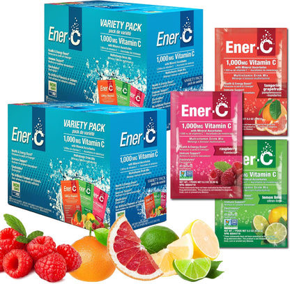 Ener-C Multivitamin Drink Mix - Healthy Energy Variety Pack (60 Sachets)