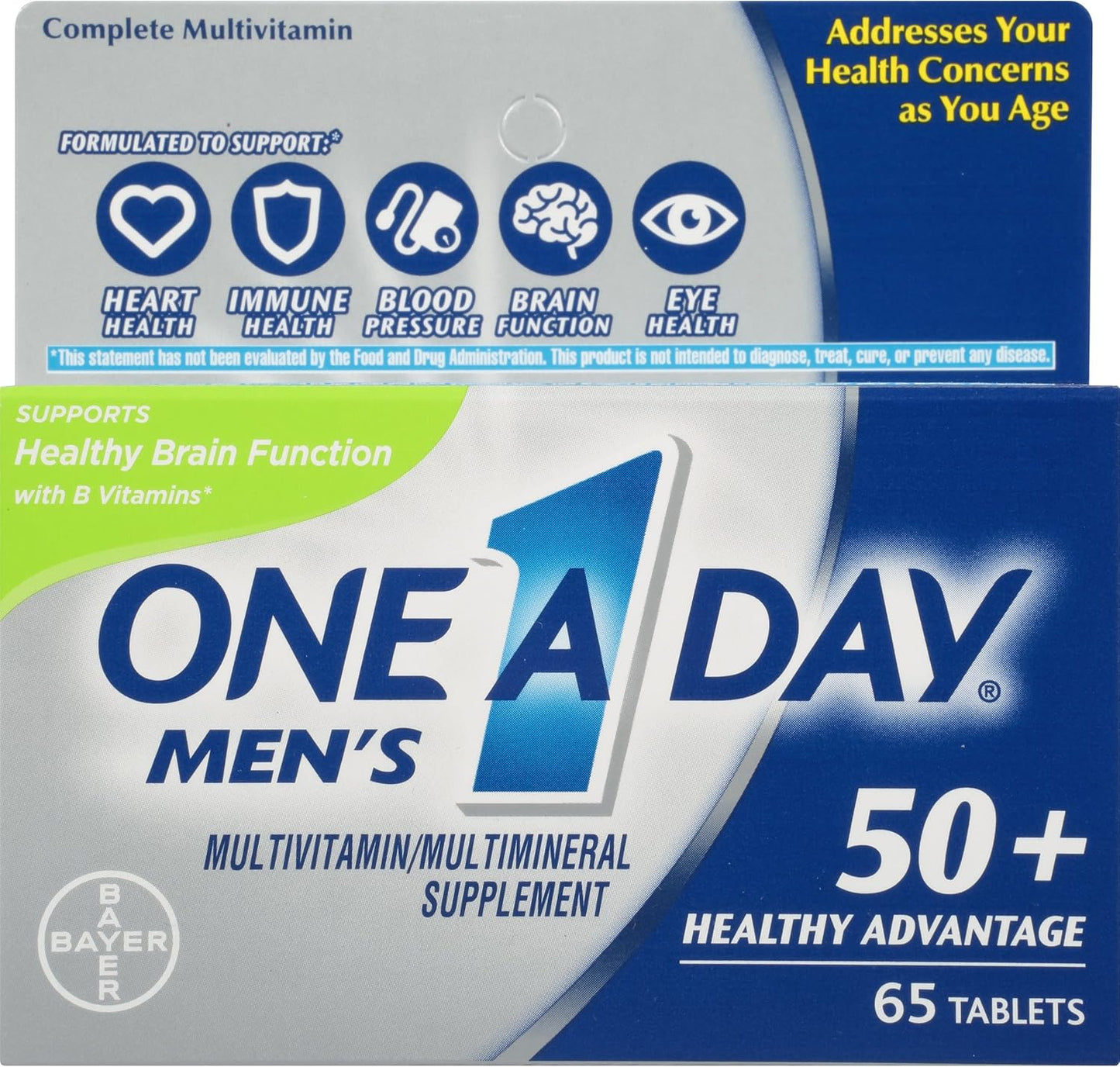 One A Day Men's 50+ Healthy Advantage Multivitamin, 65 Tablets - görsel 1