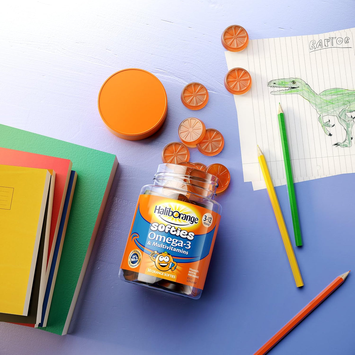 Seven Seas Haliborange Multivitamins and Omega-3 Orange Softies (30 Count) - görsel 3