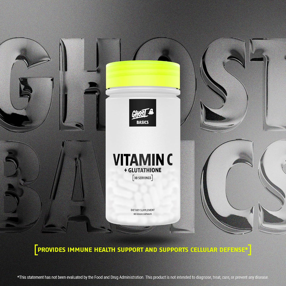 GHOST Basics Vitamin C + Glutathione – 60 Vegetable Capsules - görsel 2