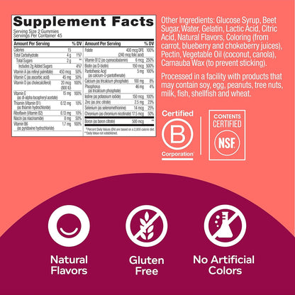 OLLY Women's Multivitamin Gummies - Berry Flavour, 180 Gummies (90-Day Supply)