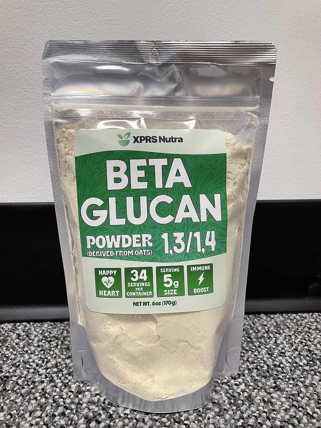 XPRS Nutra Beta Glucan Powder - Pure Unflavoured Oat Beta Glucan Supplement - Non-GM, Vegan Friendly (6 oz) - görsel 3