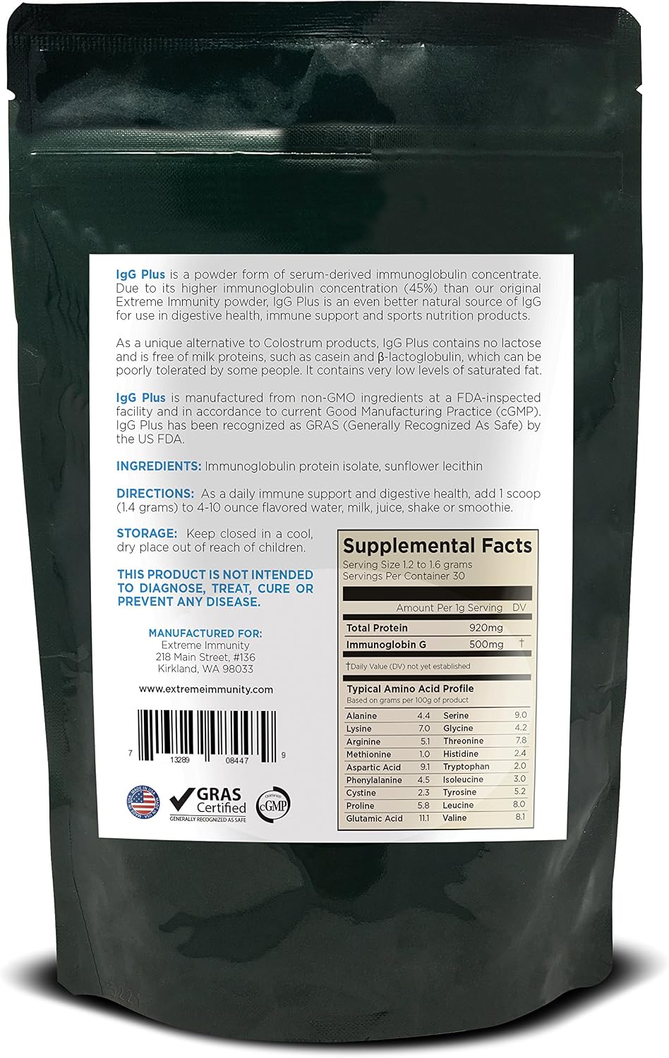 Extreme Immunity IgG Plus Serum Derived Bovine Immunoglobulin Protein Isolate - 40 g - görsel 2