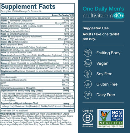 True Grace One Daily Men's Multivitamin 40+ (30 Vegan Tablets) and One Daily Women’s Multivitamin 40+ (30 Vegan Tablets) – Non-GMO – 30-Day Supply of Each