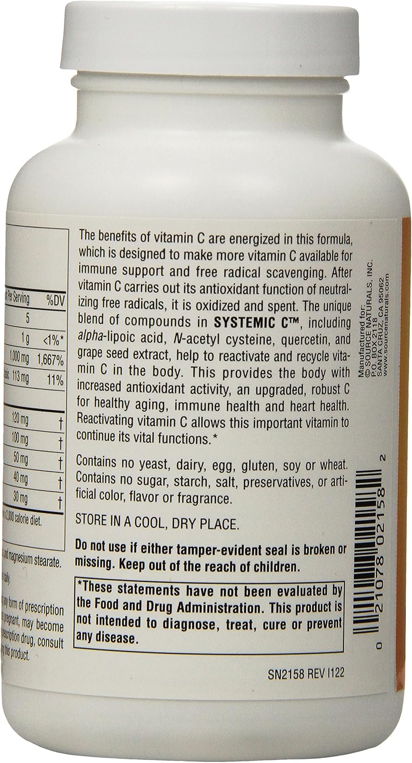 Source Naturals Systemic C, 500mg - 120 Capsules - görsel 4