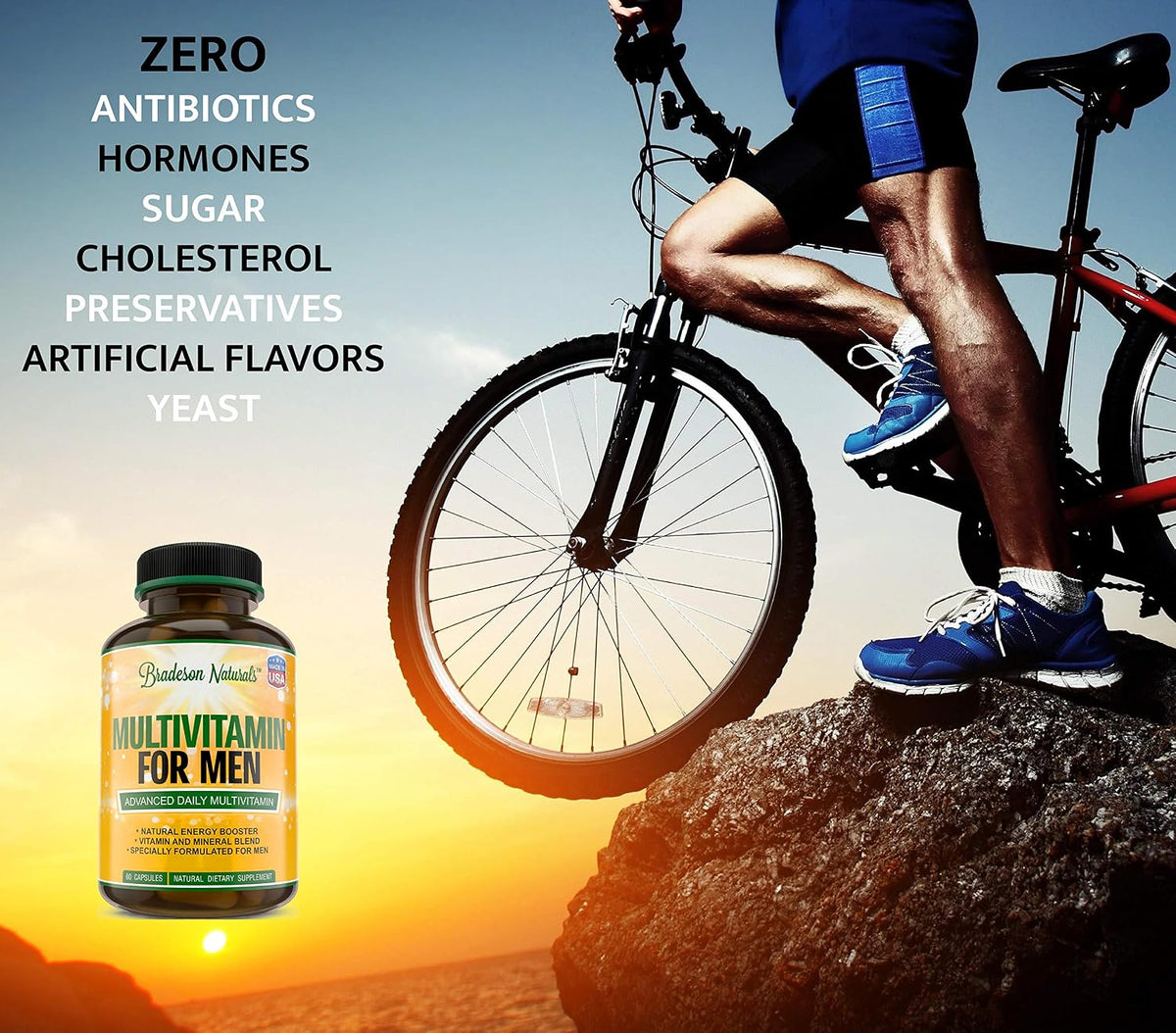 Bradeson Naturals Men's Multivitamin – Energy, Focus & Performance (60 Capsules) - görsel 3