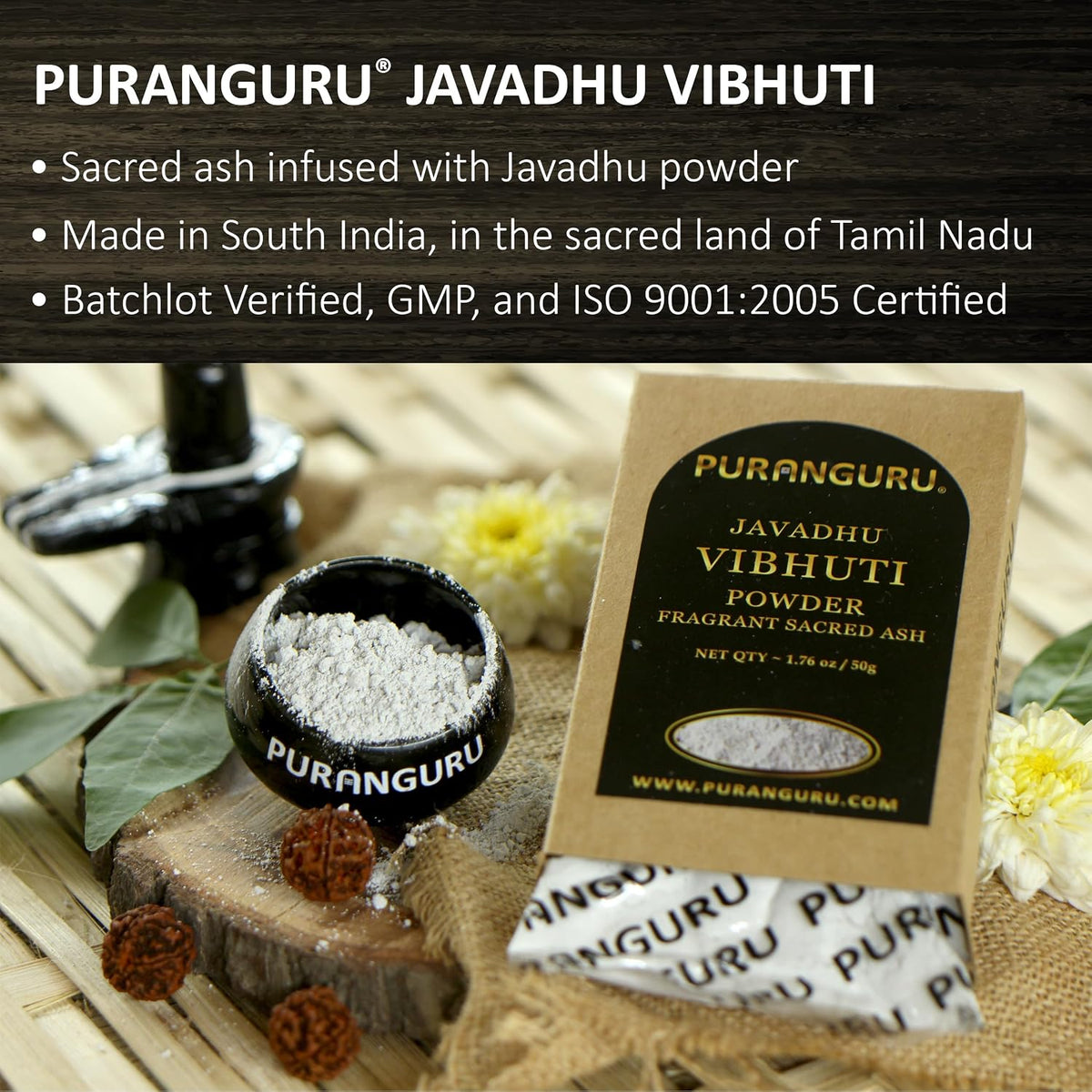 PuranGuru Javadhu Vibhuti Powder (50g) – Fragrant Sacred Ash - görsel 2