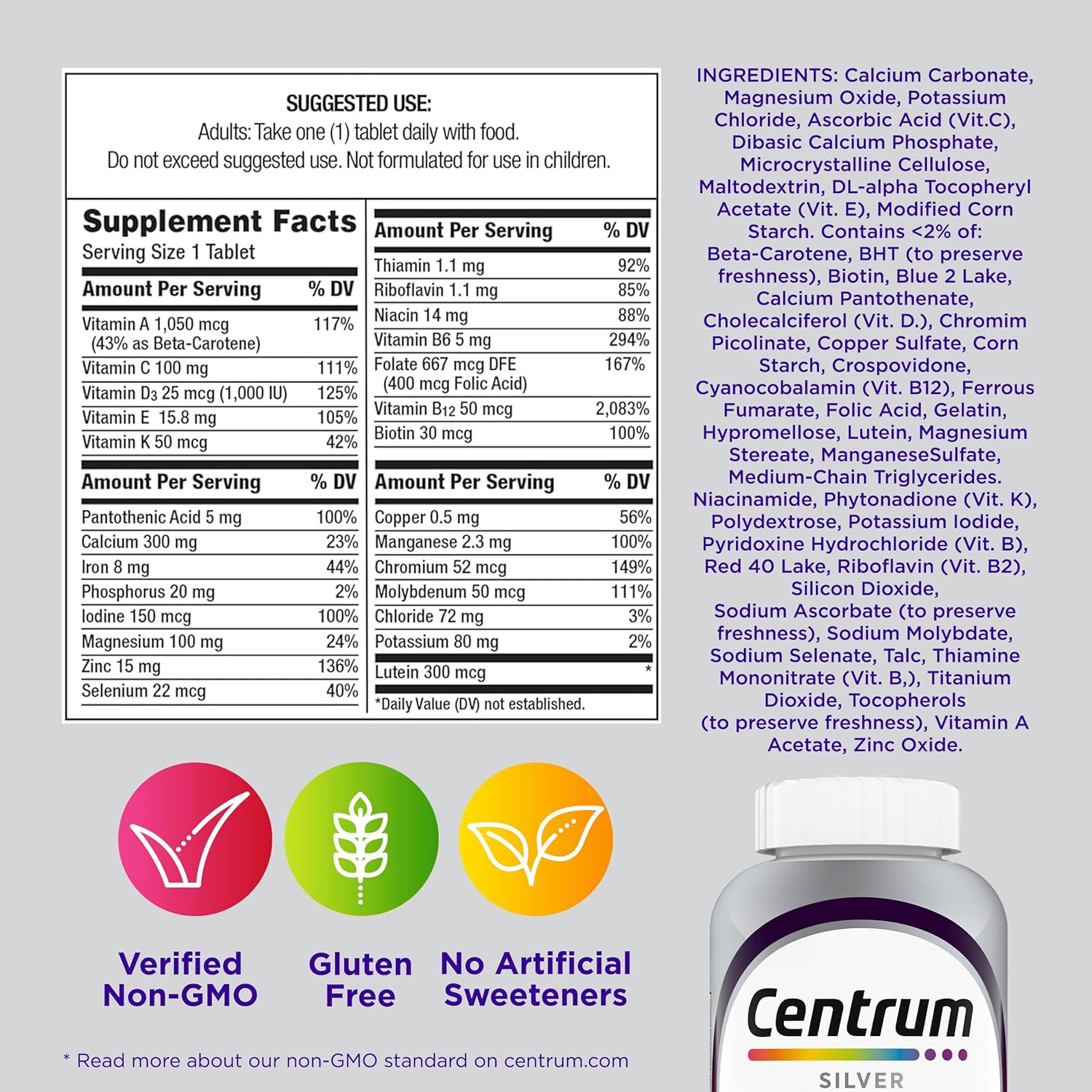 Centrum Silver Women's Multivitamin for Women 50 Plus, 65 Count - görsel 9