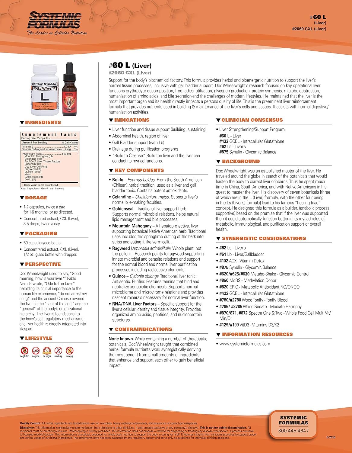 Systemic Formulae L - Liver Support, Gallbladder Support (60 Capsules) - görsel 2