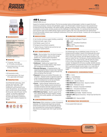 Systemic Formulae L - Liver Support, Gallbladder Support (60 Capsules)