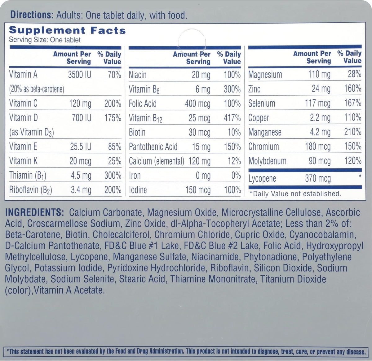 One A Day Men's 50+ Healthy Advantage Multivitamin, 65 Tablets - görsel 7