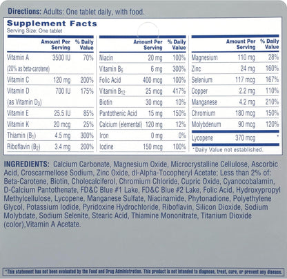 One A Day Men's 50+ Healthy Advantage Multivitamin, 65 Tablets