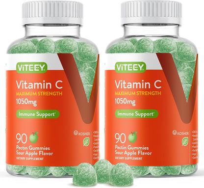 Viteey Vitamin C Gummies for Adults - 700mg - Vegan and Gluten-free - 120 Chewables