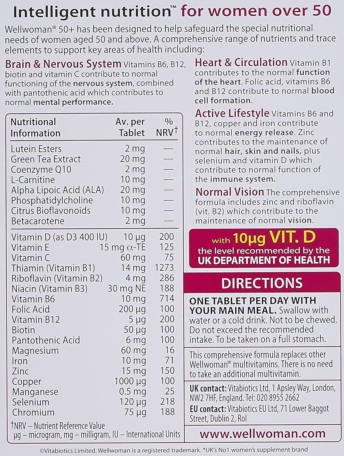 Wellwoman Vitabiotics 50+ Multivitamin for Women Over 50, 30 Tablets - görsel 2