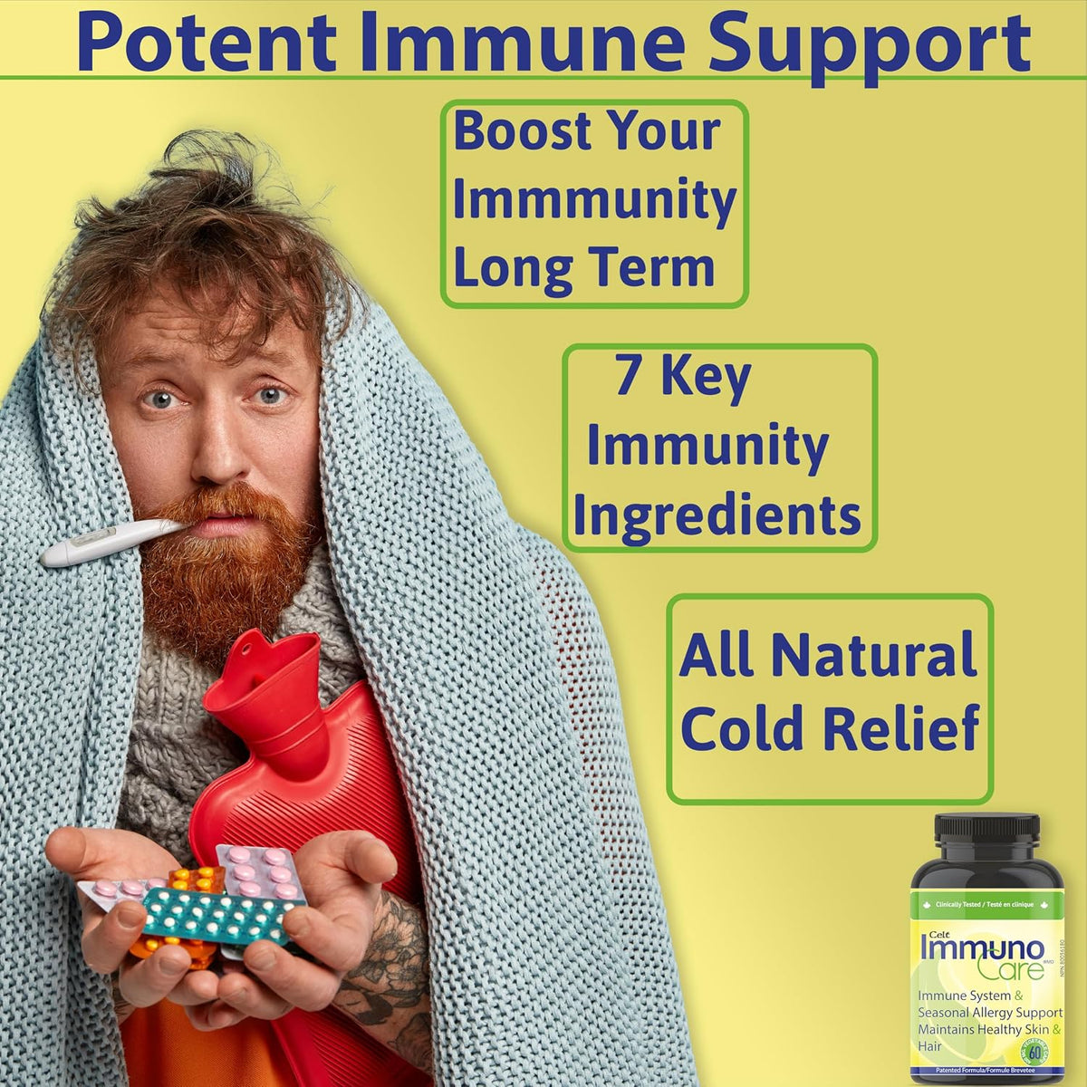 Celt Immunocare 60 v-caps - Immune Support & Seasonal Allergy Blend - görsel 3