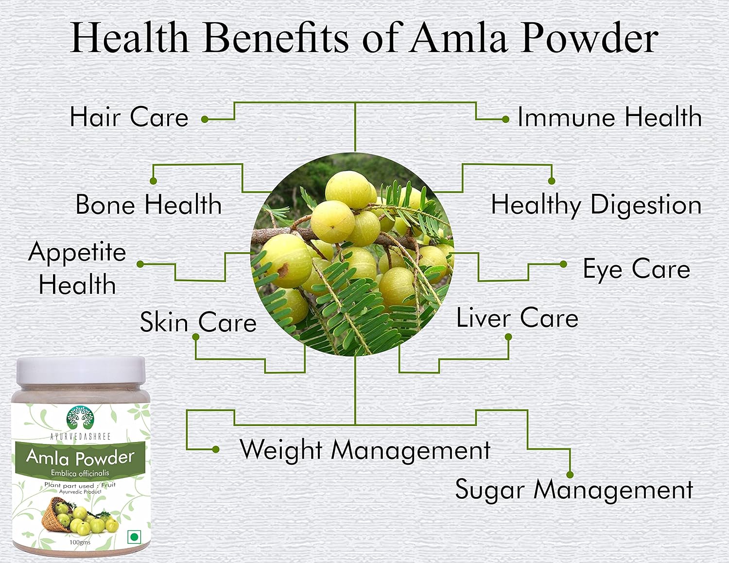 AYURVEDASHREE Amla Powder (Amalaki) - Raw, Vegan, 100g - görsel 4