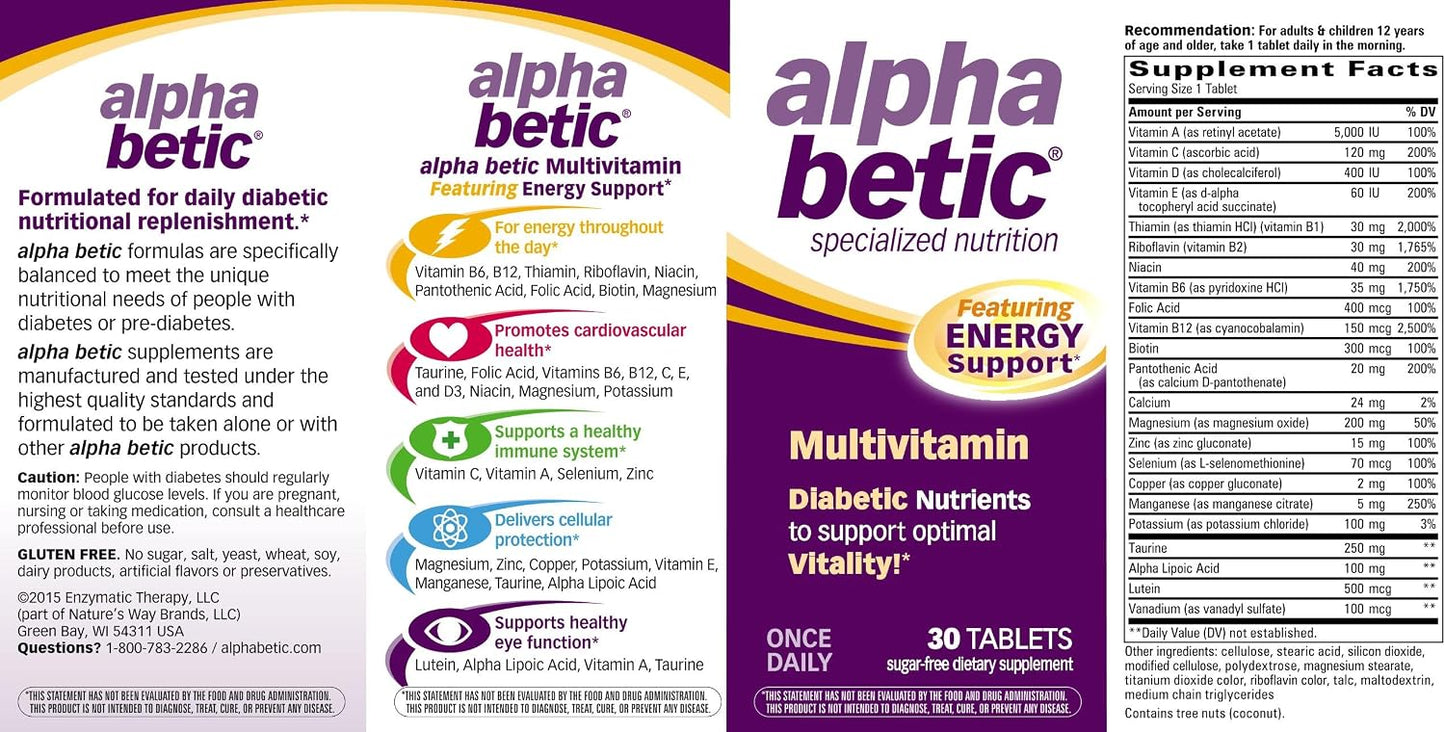 Alpha Betic Multivitamin Plus Extended Energy 30 Tablets - görsel 3