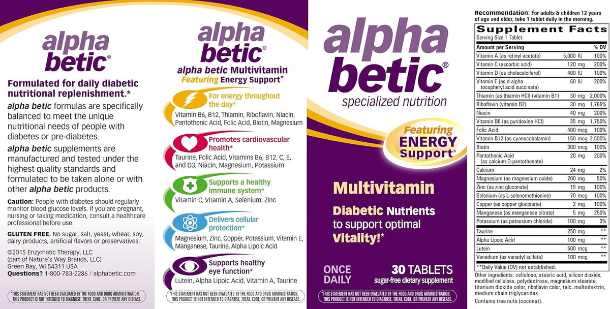 Alpha Betic Multivitamin Plus Extended Energy 30 Tablets - görsel 3