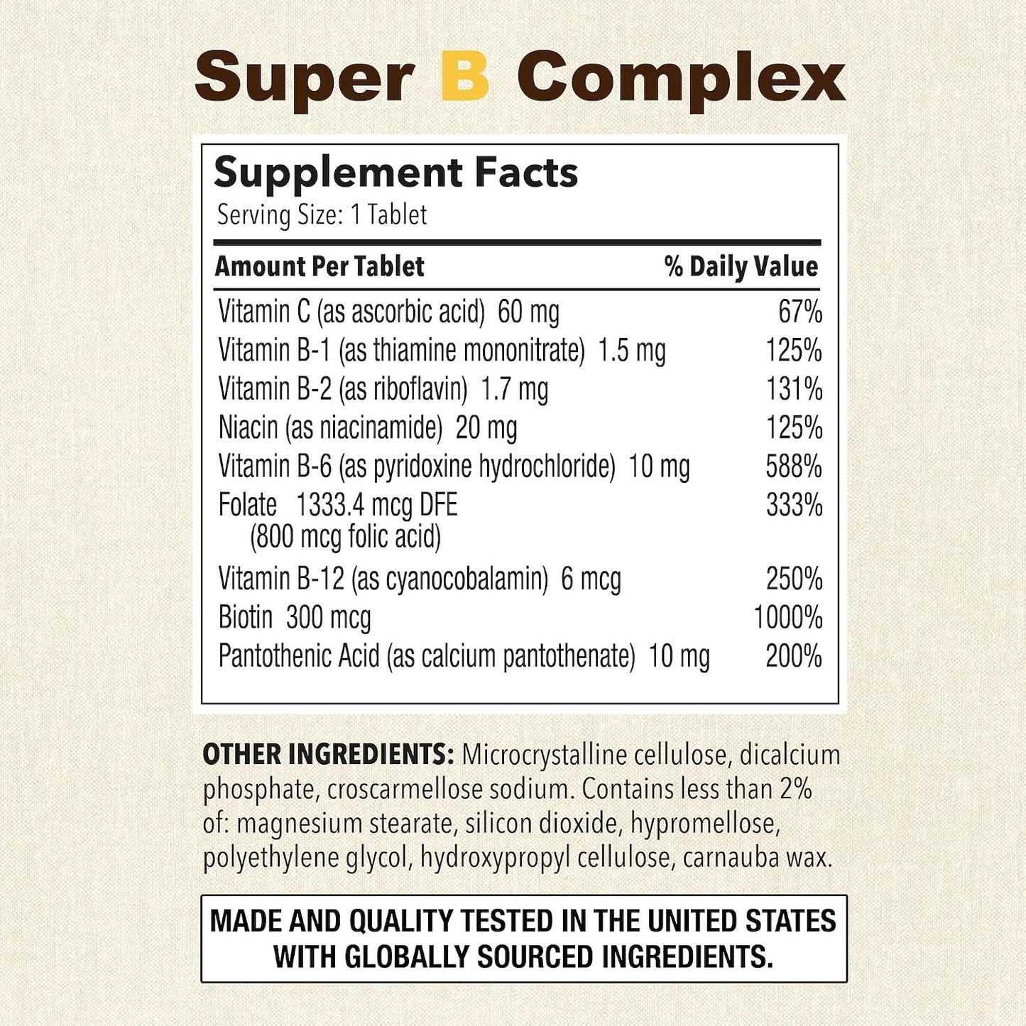 Puregen Labs Super B Energy Complex with Vitamin C - Immune Health, Energy & Nervous System Support - Non-GMO, Gluten-Free 100 Vegetarian Tablets - görsel 2