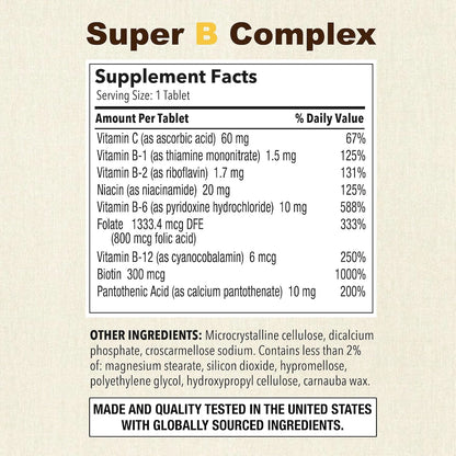 Puregen Labs Super B Energy Complex with Vitamin C - Immune Health, Energy & Nervous System Support - Non-GMO, Gluten-Free 100 Vegetarian Tablets