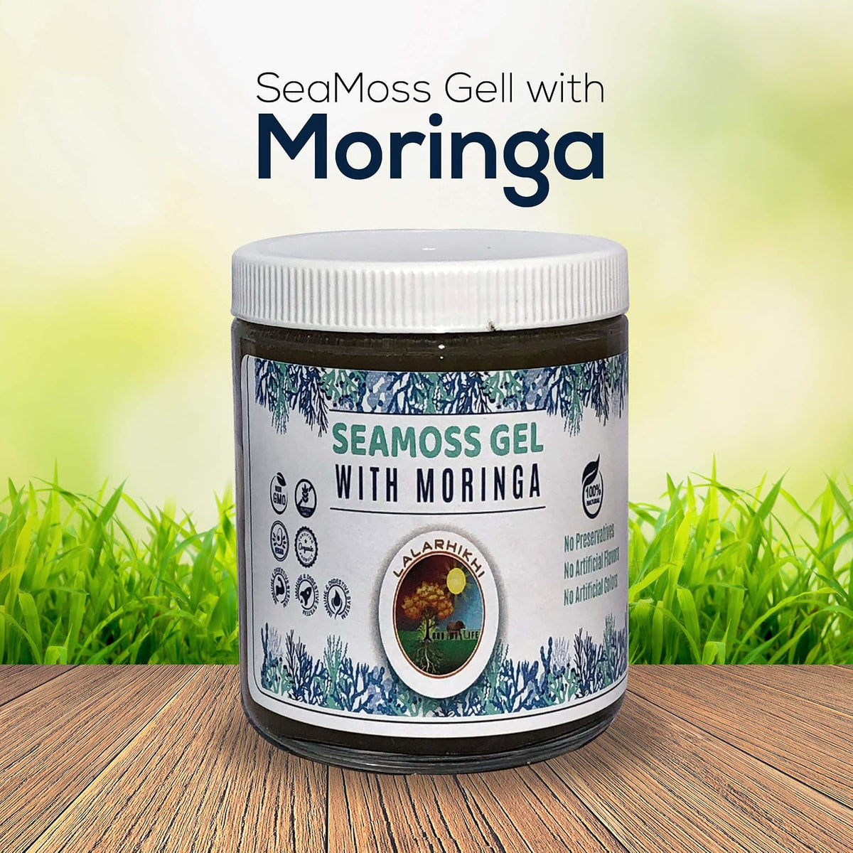 Wildcrafted Organic Sea Moss and Moringa Gel – Exclusive Blend with Honey and Allspice, 8 oz (227g) - görsel 3