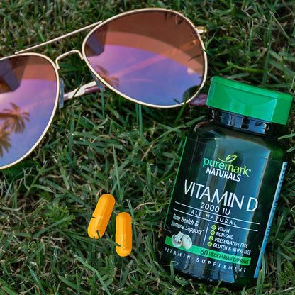 Puremark Vitamin D 2000 IU – Vegan D3 Capsules for Immune Support & Bone Health (60 Capsules)