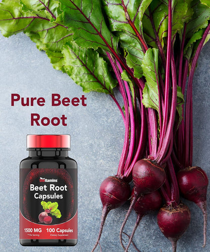 Beetroot Capsules 1500 mg – 100 Capsules | TNVitamins