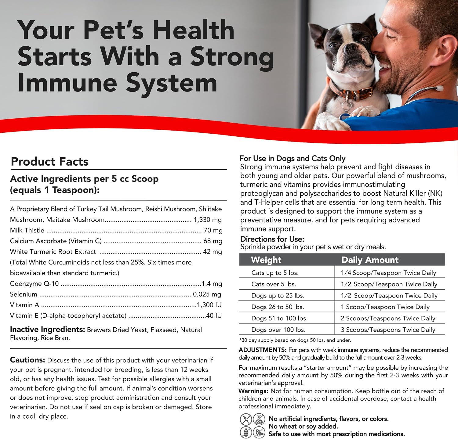 Critical Immune Defence for Dogs & Cats - Mushroom Supplement with Turkey Tail, Reishi, Shiitake, Maitake and White Turmeric - görsel 4