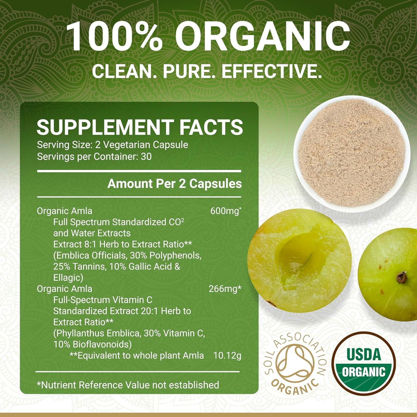 True Veda Organic Amla Capsules | Indian Gooseberry Whole Food Vitamin C Supplement - görsel 5