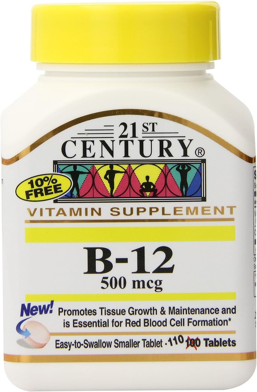 21st Century B-12 500 mcg Tablets, 110 Tablets (Pack of 3) - görsel 1