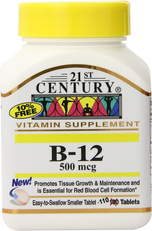 21st Century B-12 500 mcg Tablets, 110 Tablets (Pack of 3)