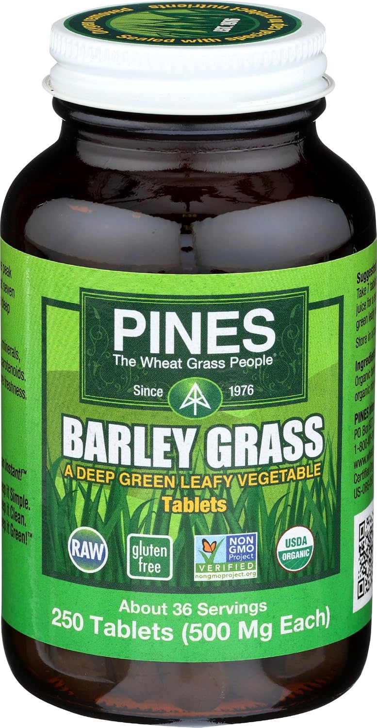 PINES Organic Barley Grass 500 mg Tablets (250 Tablets) - görsel 1