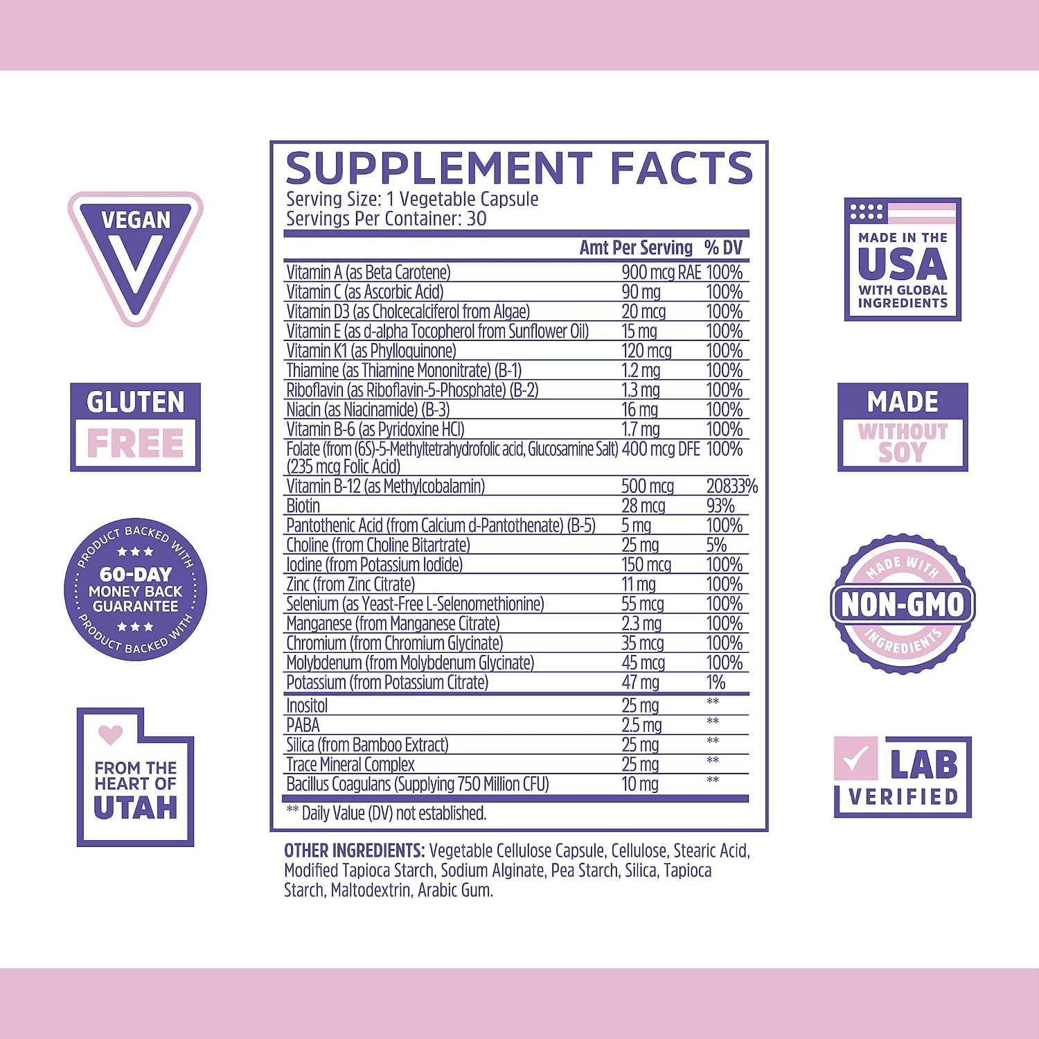 Zhou Daily Boost – Probiotic Multivitamin for Women and Men, for Immune Support and Energy | 30 Vegetarian Capsules - görsel 2