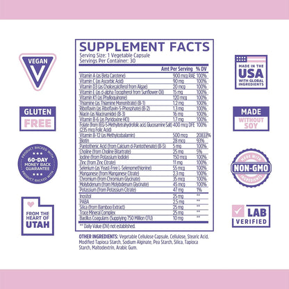 Zhou Daily Boost – Probiotic Multivitamin for Women and Men, for Immune Support and Energy | 30 Vegetarian Capsules