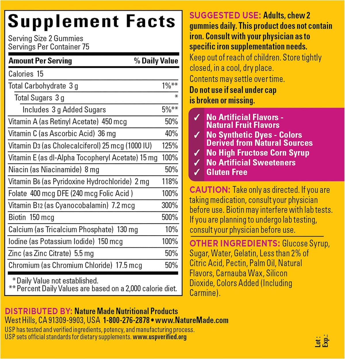 Nature Made Women's Multivitamin Gummies, 150 Count - görsel 9