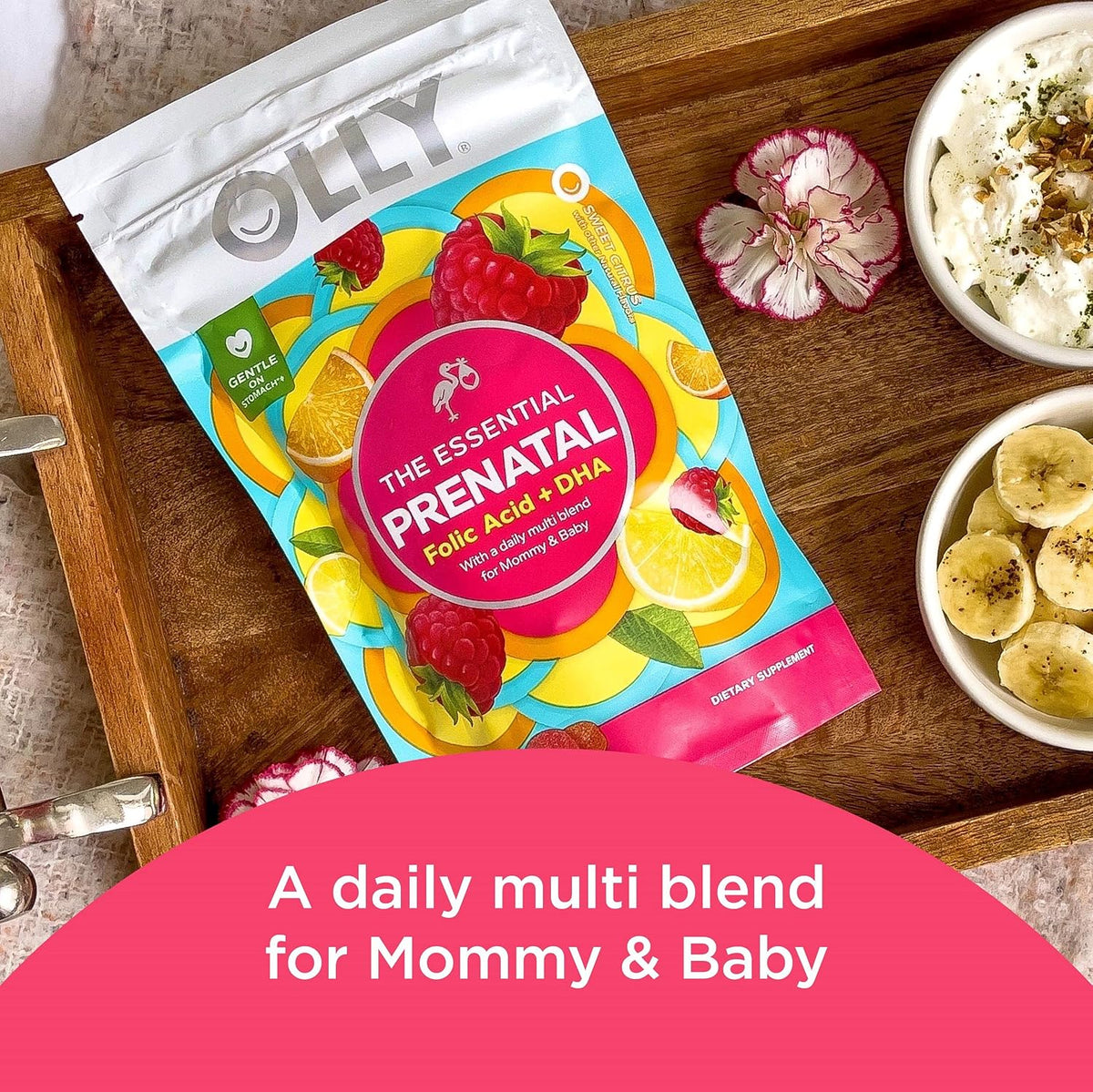 OLLY Prenatal Multivitamin Gummy - Folic Acid + DHA, 80 Gummies (40-Day Supply) - görsel 3