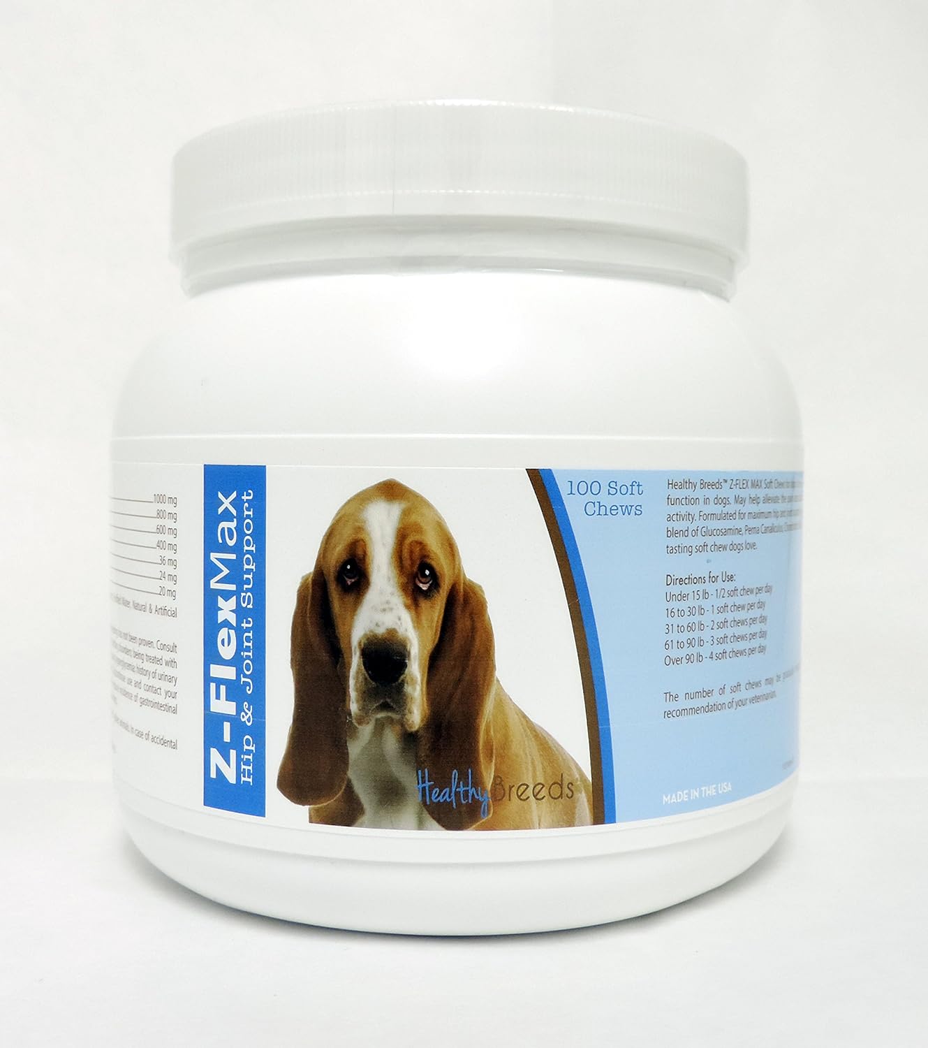 Healthy Breeds Basset Hound Z-Flex Max Hip & Joint Soft Chews (100 Chews) - görsel 1