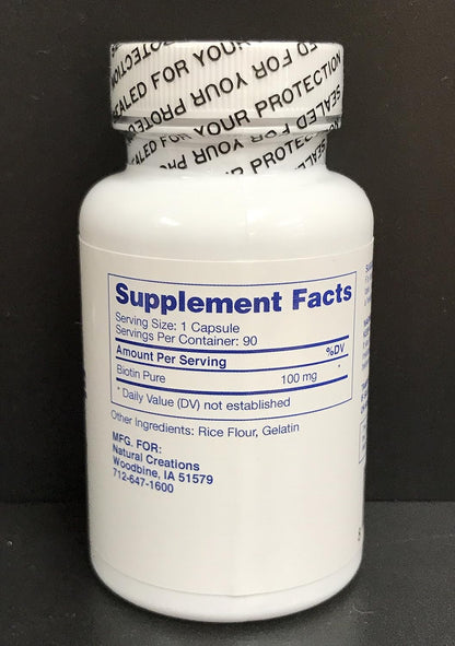 Natural Creations High-dose Biotin 100mg (100,000mcg)