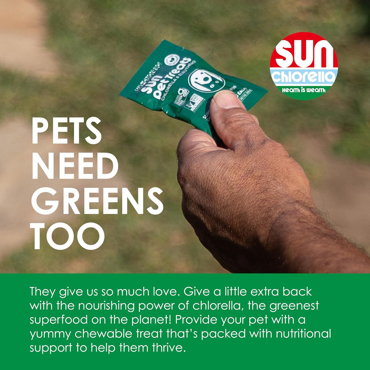 Sun Chlorella Pet Chews Green Superfood Supplement for Dogs and Cats - 120 Chews - görsel 2