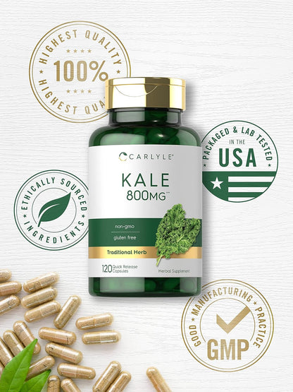 Carlyle Kale Supplement (120 Capsules) | Herbal Leaf Extract | Non-GMO & Gluten-free